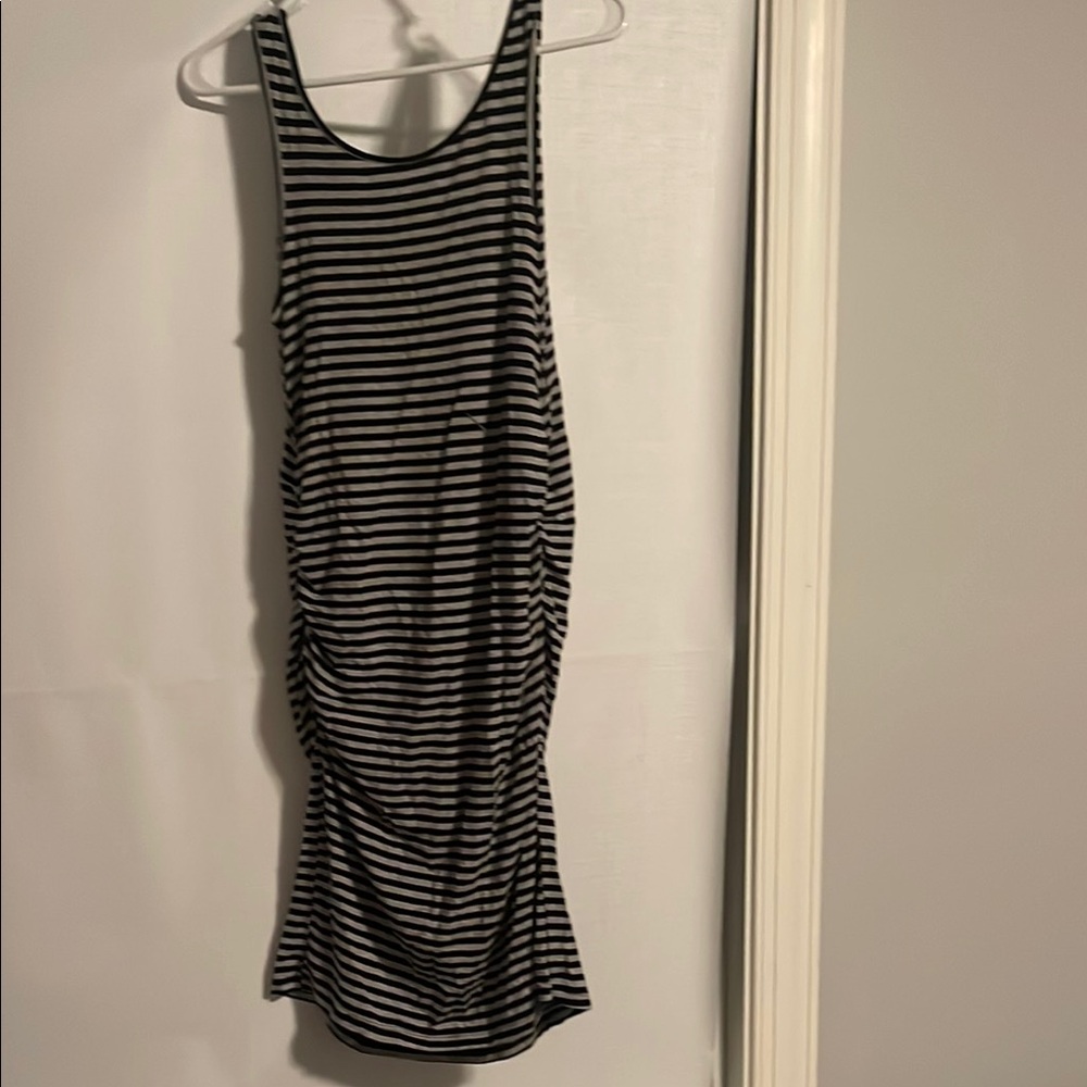 Maternity Striped Black and Gray Dress